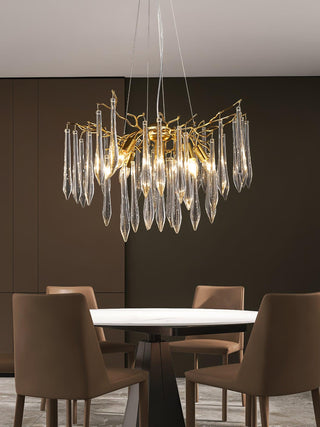 Lustra Lustre Branches Cristal Suspension Sculpturale Artistique