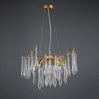 Lustra Lustre Branches Cristal Suspension Sculpturale Artistique