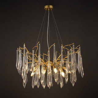 Lustra Lustre Branches Cristal Suspension Sculpturale Artistique