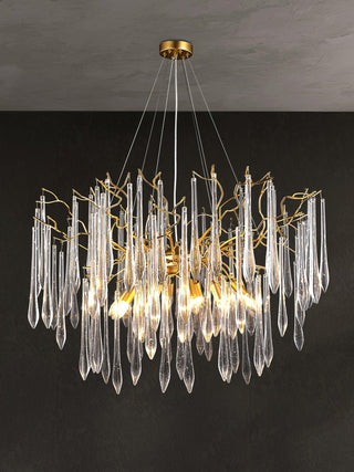 Lustra Lustre Branches Cristal Suspension Sculpturale Artistique