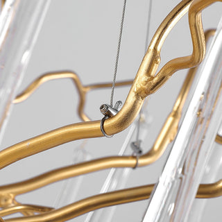 Lustra Lustre Branches Cristal Suspension Sculpturale Artistique