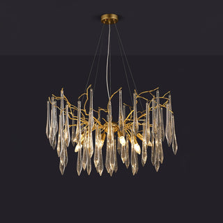 Lustra Lustre Branches Cristal Suspension Sculpturale Artistique