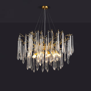Lustra Lustre Branches Cristal Suspension Sculpturale Artistique