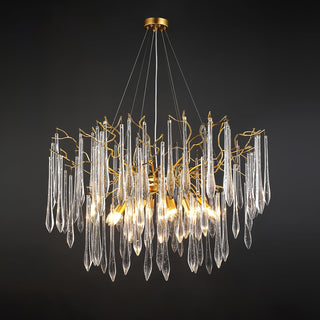 Lustra Lustre Branches Cristal Suspension Sculpturale Artistique