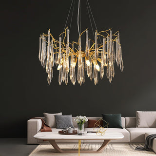 Lustra Lustre Branches Cristal Suspension Sculpturale Artistique