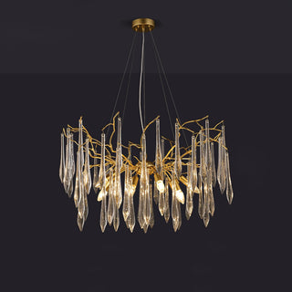 Lustra Lustre Branches Cristal Suspension Sculpturale Artistique