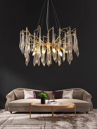 Lustra Lustre Branches Cristal Suspension Sculpturale Artistique