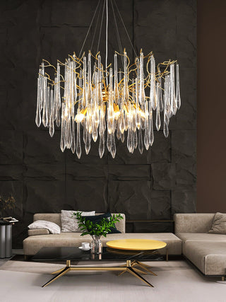 Lustra Lustre Branches Cristal Suspension Sculpturale Artistique
