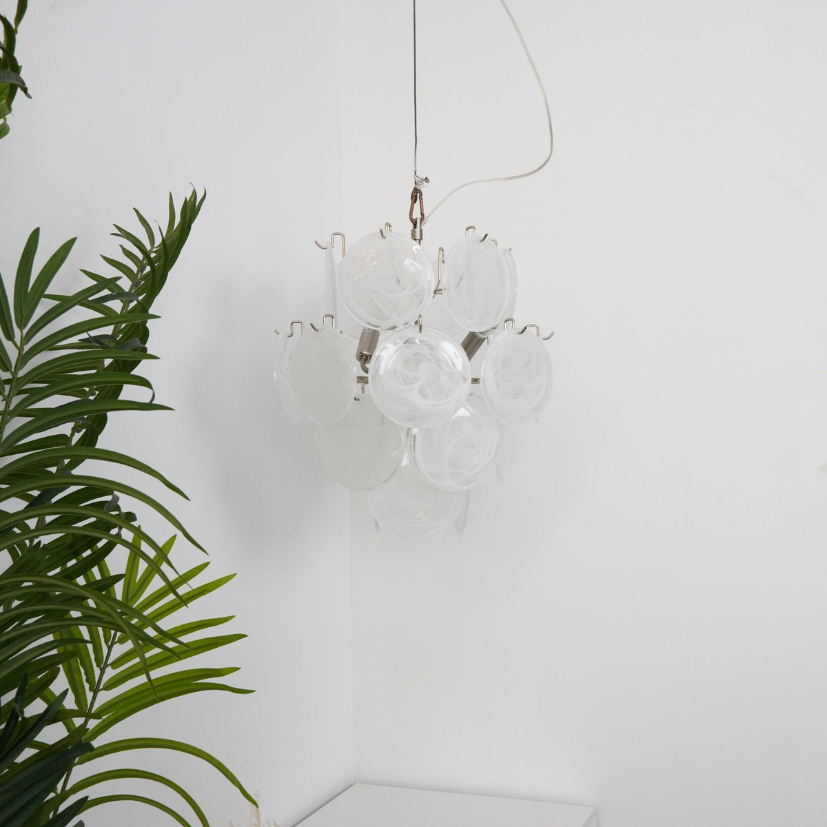 Melenna Lustre Abricot Murano Verre Disque Superposé Artistique