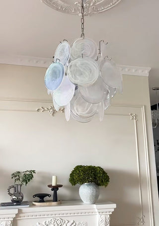 Aurora Lustre Abricot Murano Verre Disque Superposé Artistique