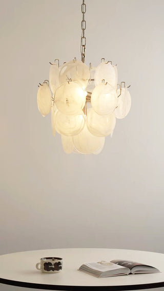 Aurora Lustre Abricot Murano Verre Disque Superposé Artistique