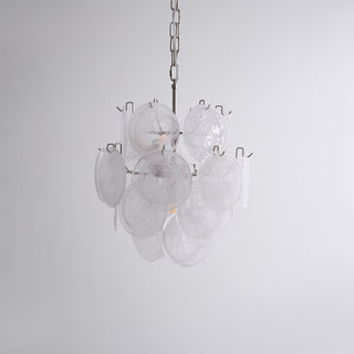 Aurora Lustre Abricot Murano Verre Disque Superposé Artistique
