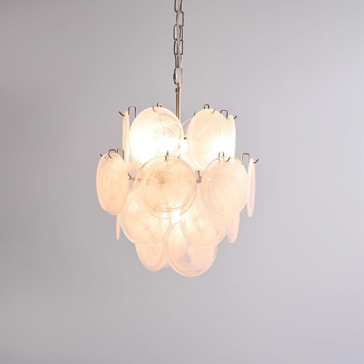 Melenna Lustre Abricot Murano Verre Disque Superposé Artistique
