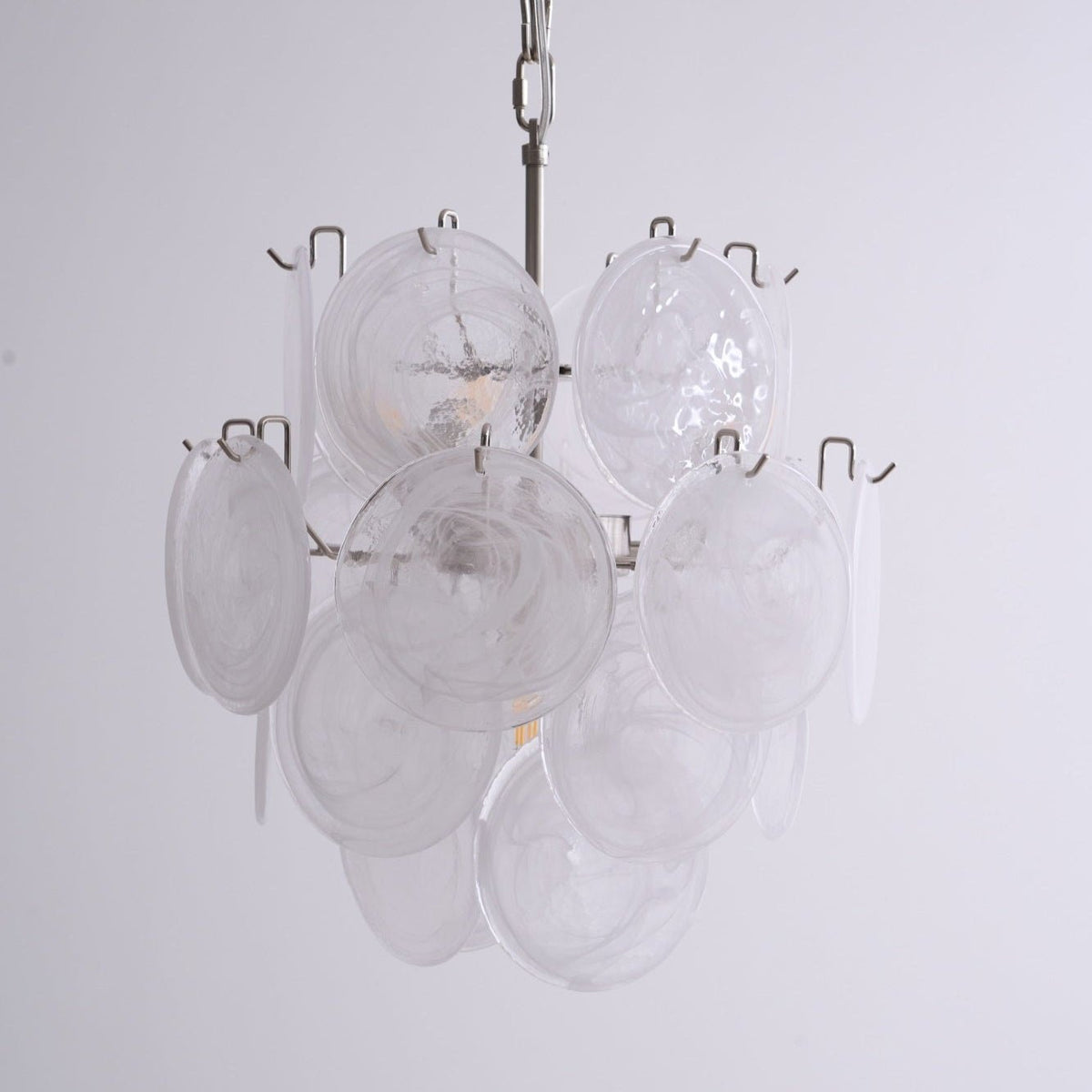 Melenna Lustre Abricot Murano Verre Disque Superposé Artistique