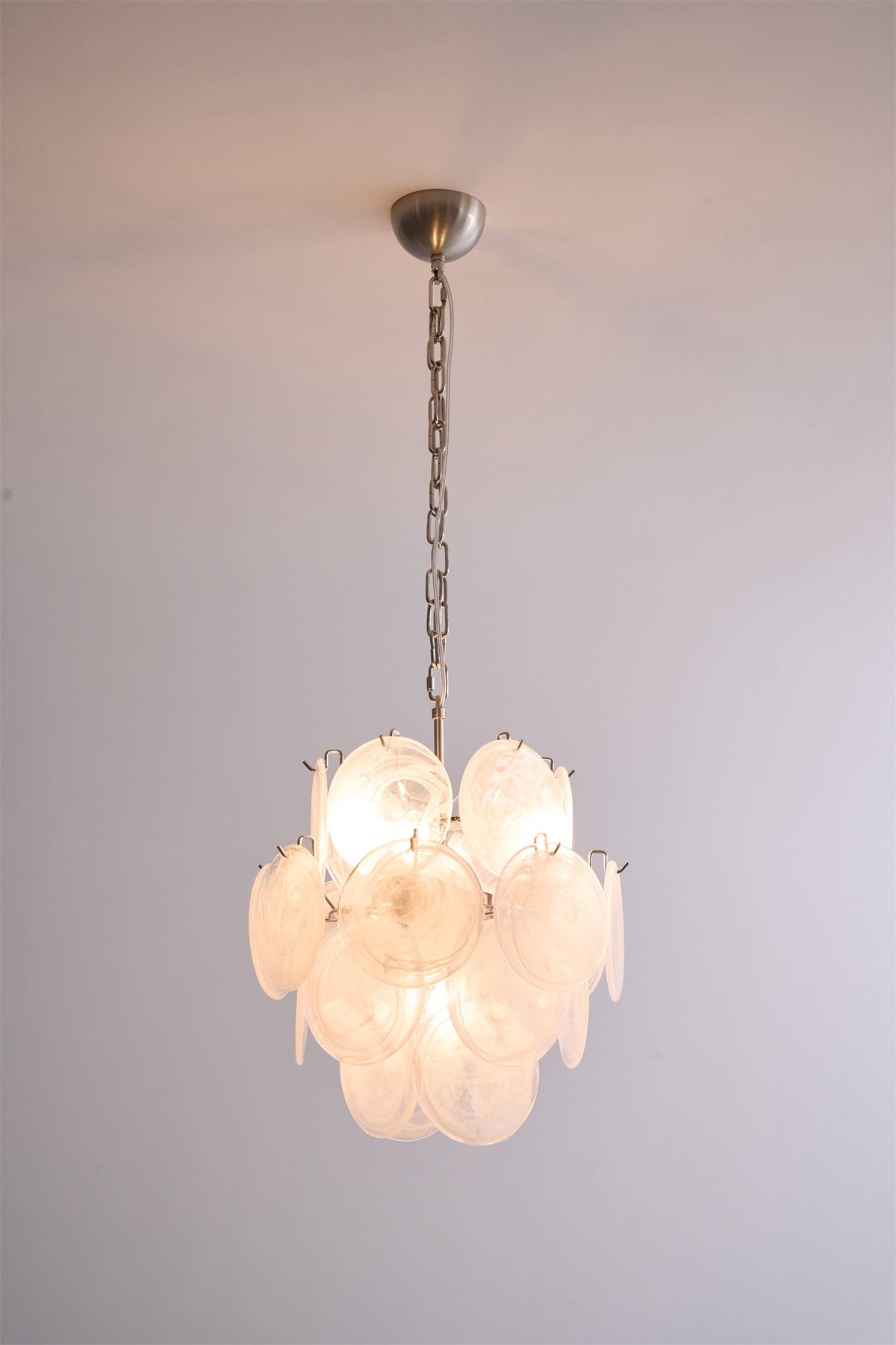 Melenna Lustre Abricot Murano Verre Disque Superposé Artistique