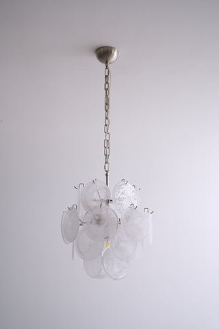 Aurora Lustre Abricot Murano Verre Disque Superposé Artistique