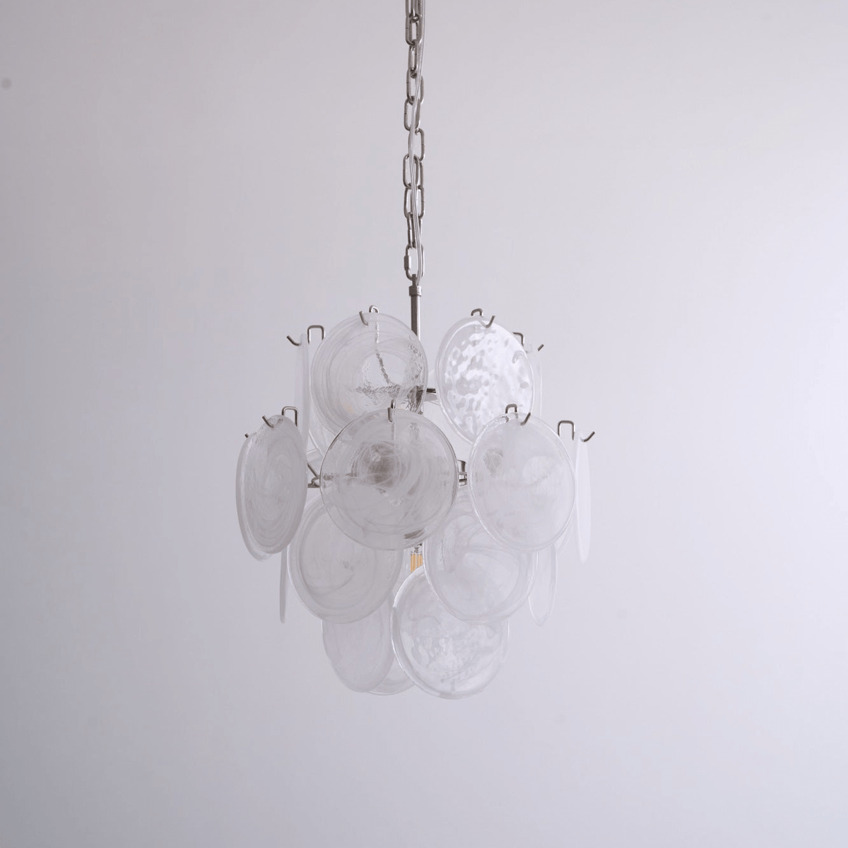Melenna Lustre Abricot Murano Verre Disque Superposé Artistique