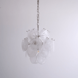 Aurora Lustre Abricot Murano Verre Disque Superposé Artistique