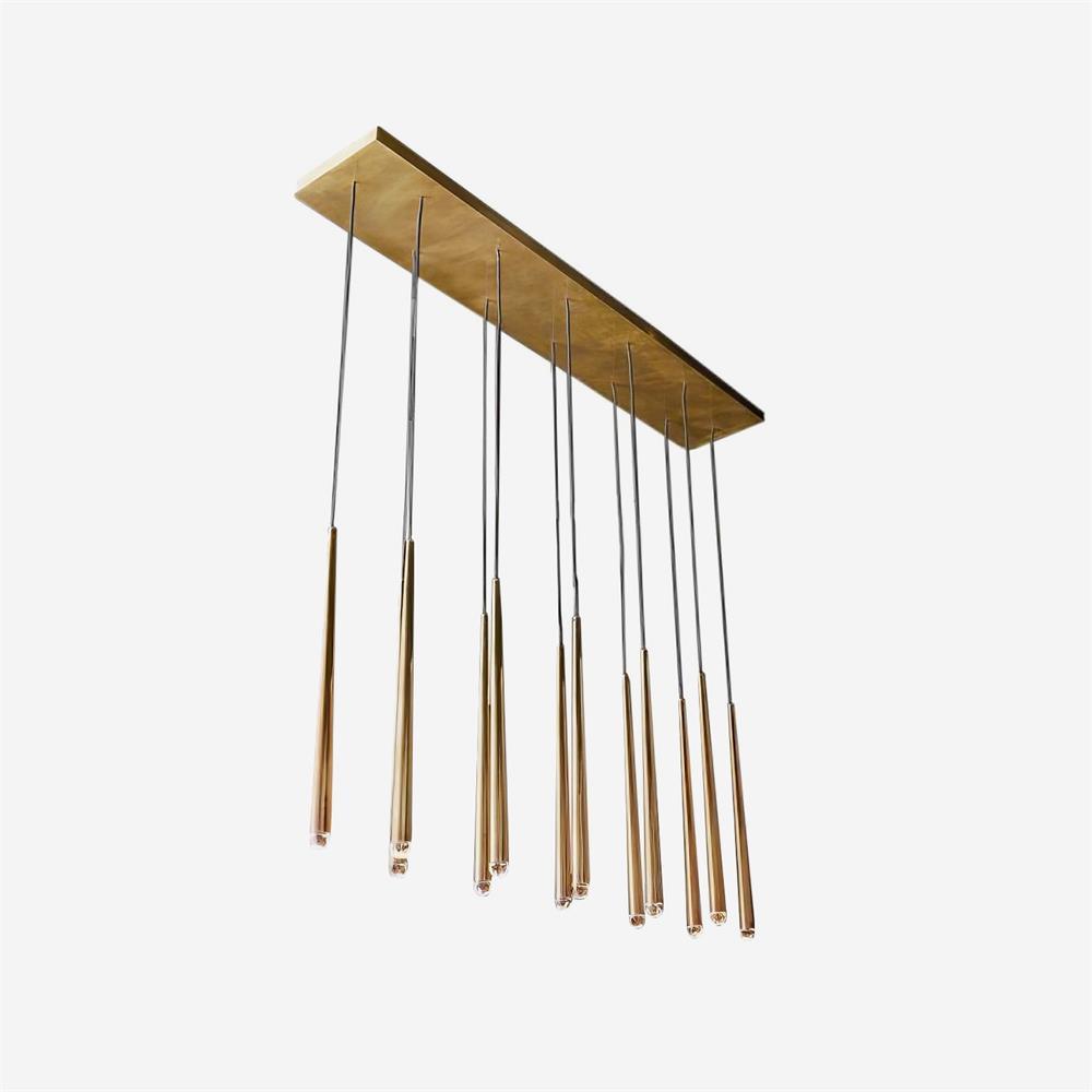 Chandelier with Polished Brass and Crystal Shades Minimalist-Neutral Decor