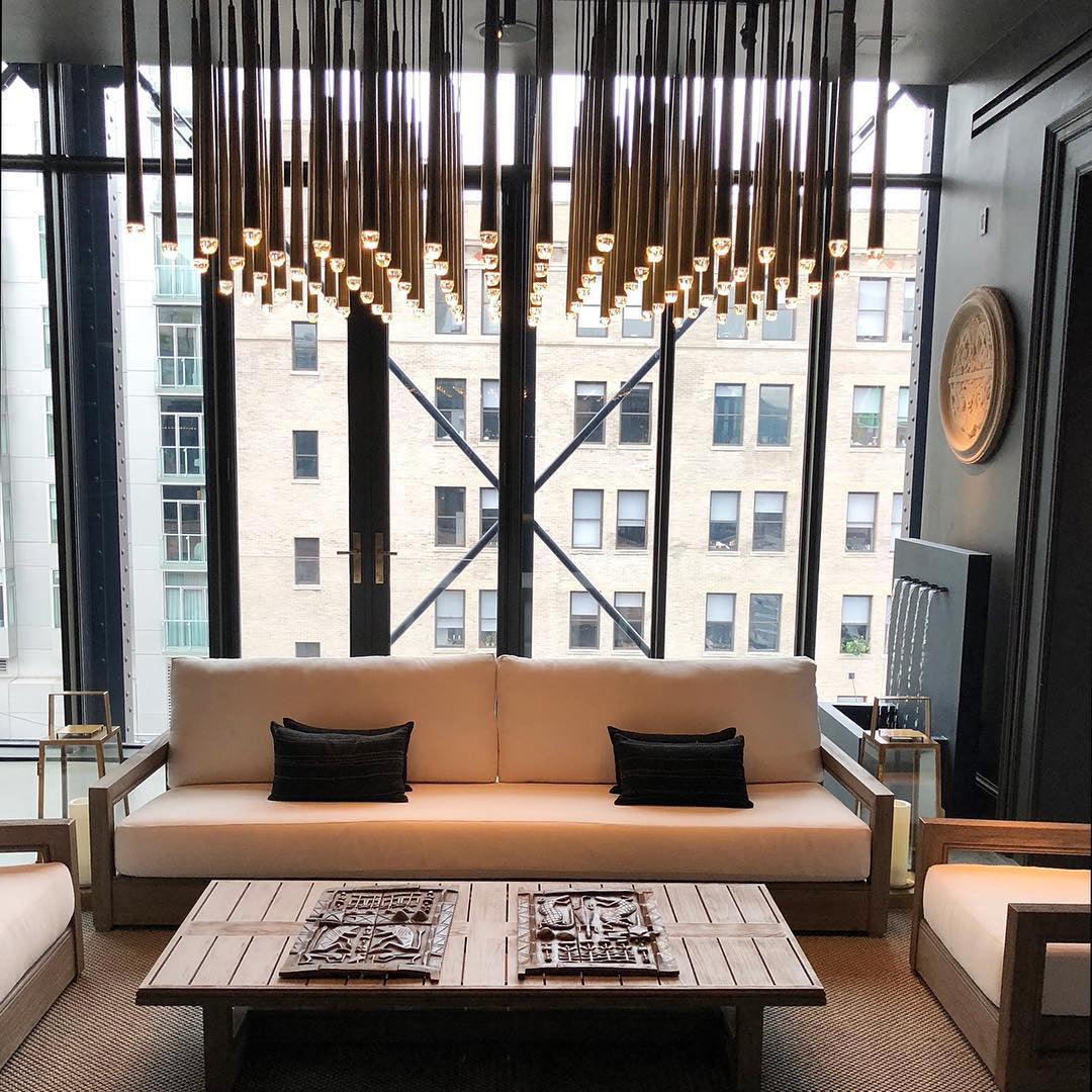 Chandelier with Polished Brass and Crystal Shades Minimalist-Neutral Decor