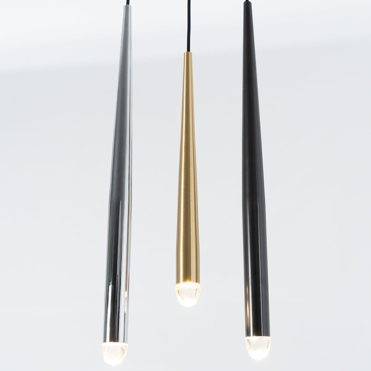 Chandelier with Polished Brass and Crystal Shades Minimalist-Neutral Decor
