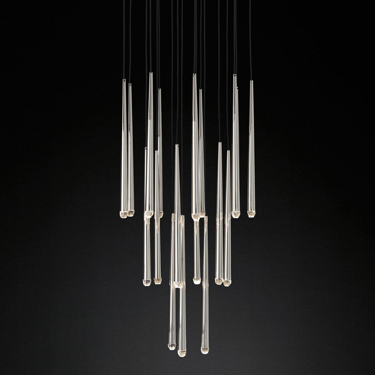 Larry Chandelier Crystal Brass Blackened Silver Staircase-Neutral Decor