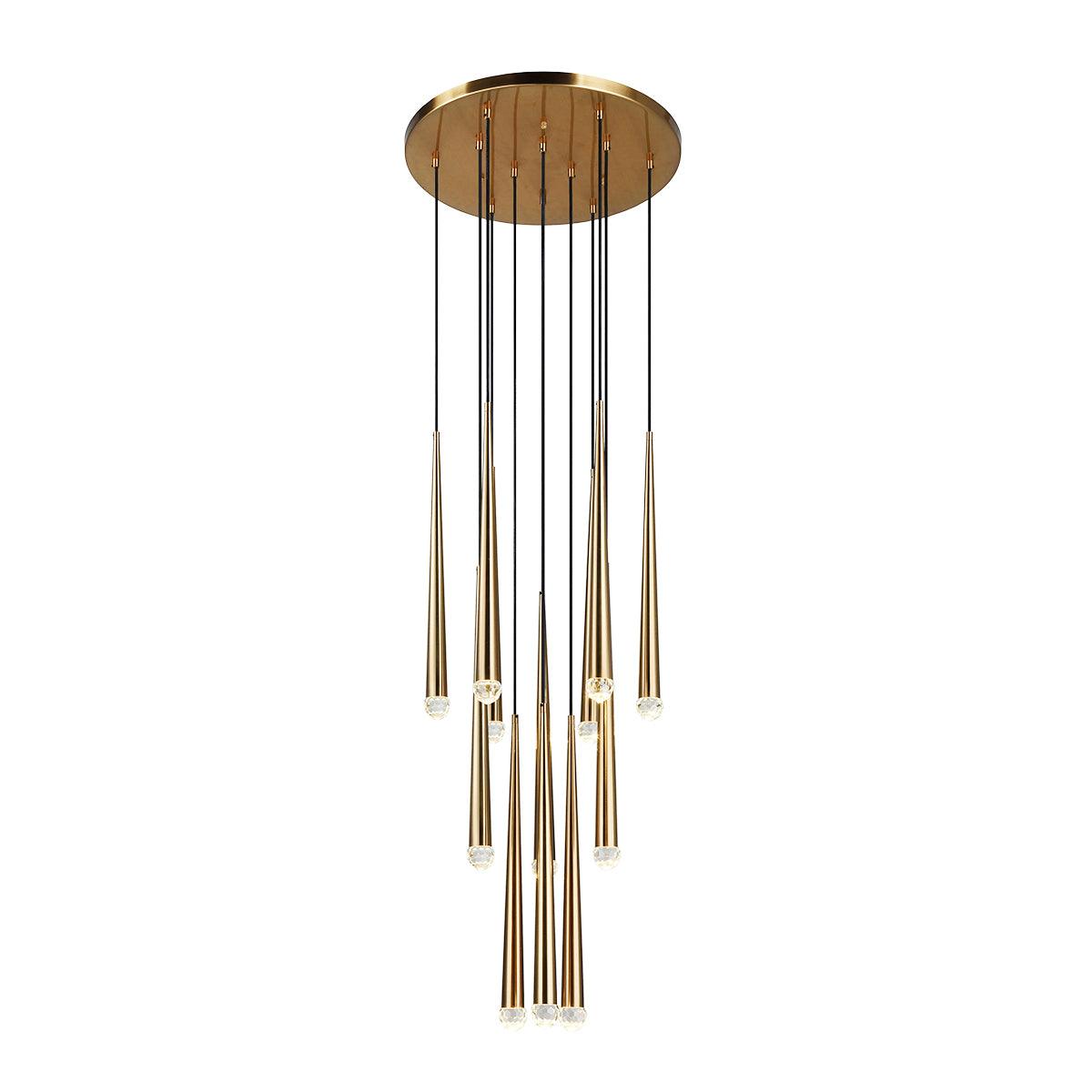Larry Chandelier Crystal Brass Blackened Silver Staircase-Neutral Decor