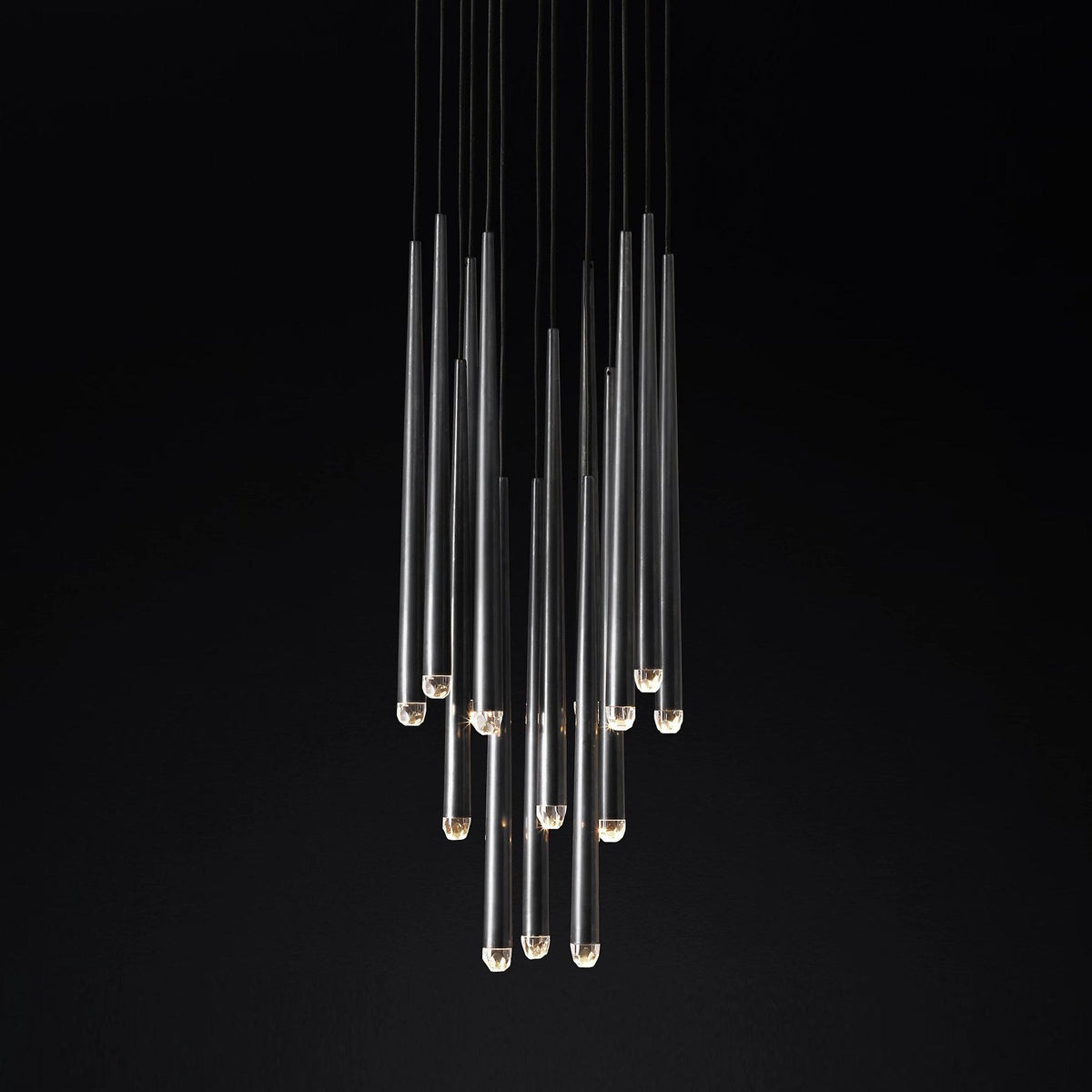 Larry Chandelier Crystal Brass Blackened Silver Staircase-Neutral Decor