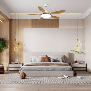 Plafonnier ventilateur Arysen minimaliste en bois