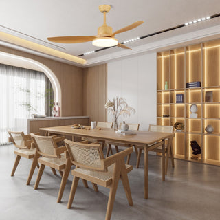 Plafonnier ventilateur Arysen minimaliste en bois
