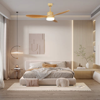 Plafonnier ventilateur Arysen minimaliste en bois