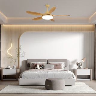 Plafonnier ventilateur Arysen minimaliste en bois