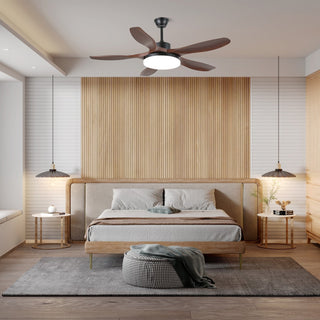 Plafonnier ventilateur Arysen minimaliste en bois