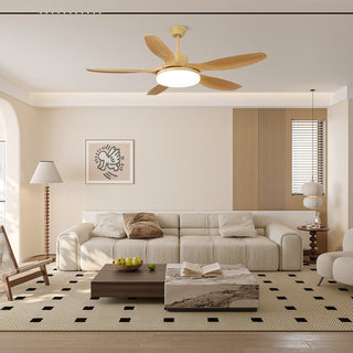 Plafonnier ventilateur Arysen minimaliste en bois