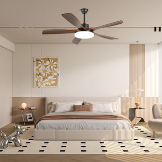Plafonnier ventilateur Arysen minimaliste en bois