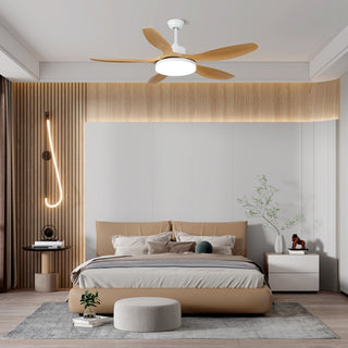 Plafonnier ventilateur Arysen minimaliste en bois
