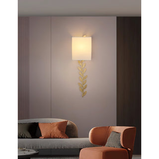Plotuvyo Lampe Murale Métal Laiton Tissu Grove Minimaliste Moderne