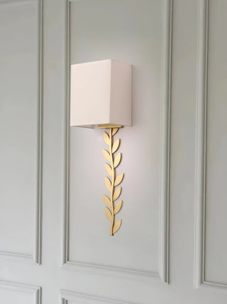 Plotuvyo Lampe Murale Métal Laiton Tissu Grove Minimaliste Moderne