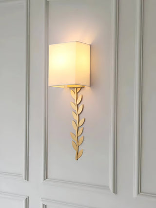 Plotuvyo Lampe Murale Métal Laiton Tissu Grove Minimaliste Moderne