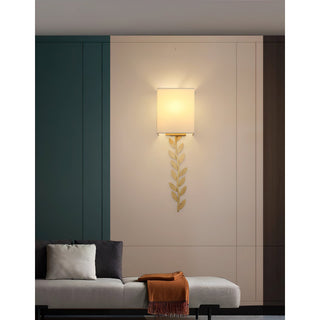 Plotuvyo Lampe Murale Métal Laiton Tissu Grove Minimaliste Moderne