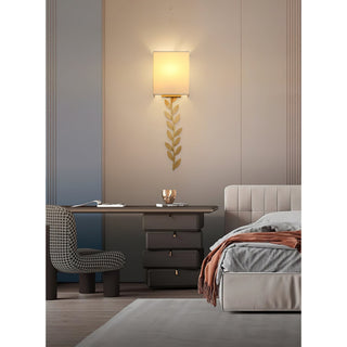 Plotuvyo Lampe Murale Métal Laiton Tissu Grove Minimaliste Moderne