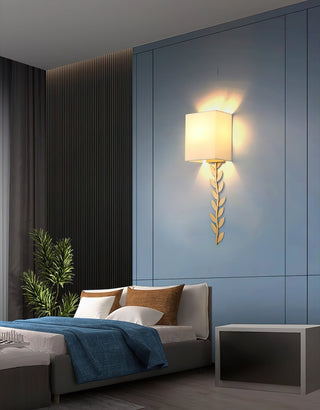 Plotuvyo Lampe Murale Métal Laiton Tissu Grove Minimaliste Moderne