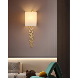 Plotuvyo Lampe Murale Métal Laiton Tissu Grove Minimaliste Moderne