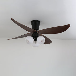 Plafonnier Ventilateur Lunair Vintage en Bois et Verre