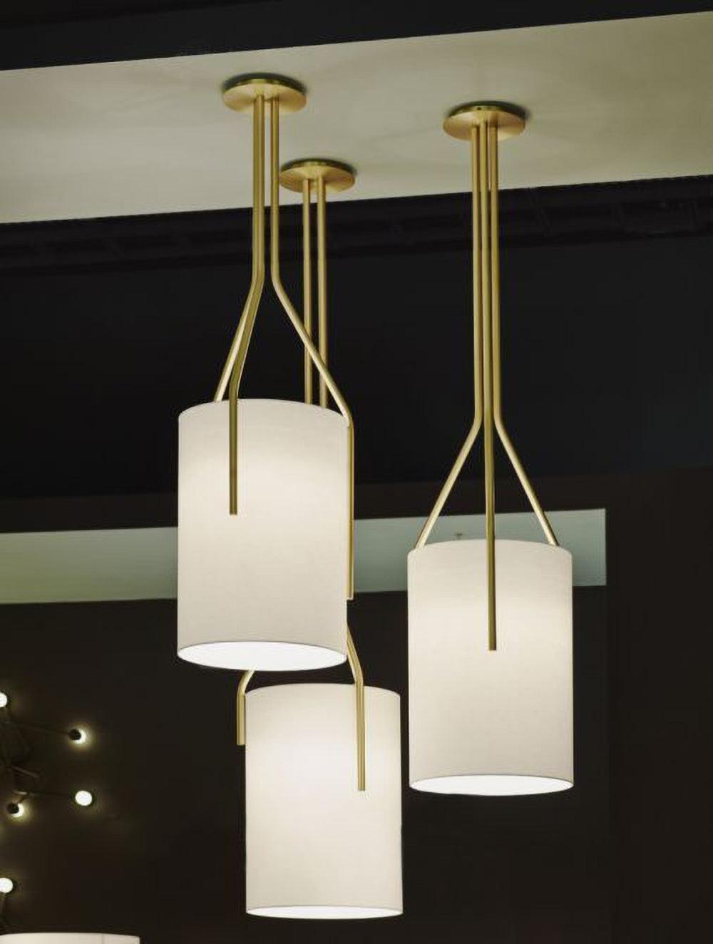 Elveira Lustre LED 3-Lumières Laiton Moderne