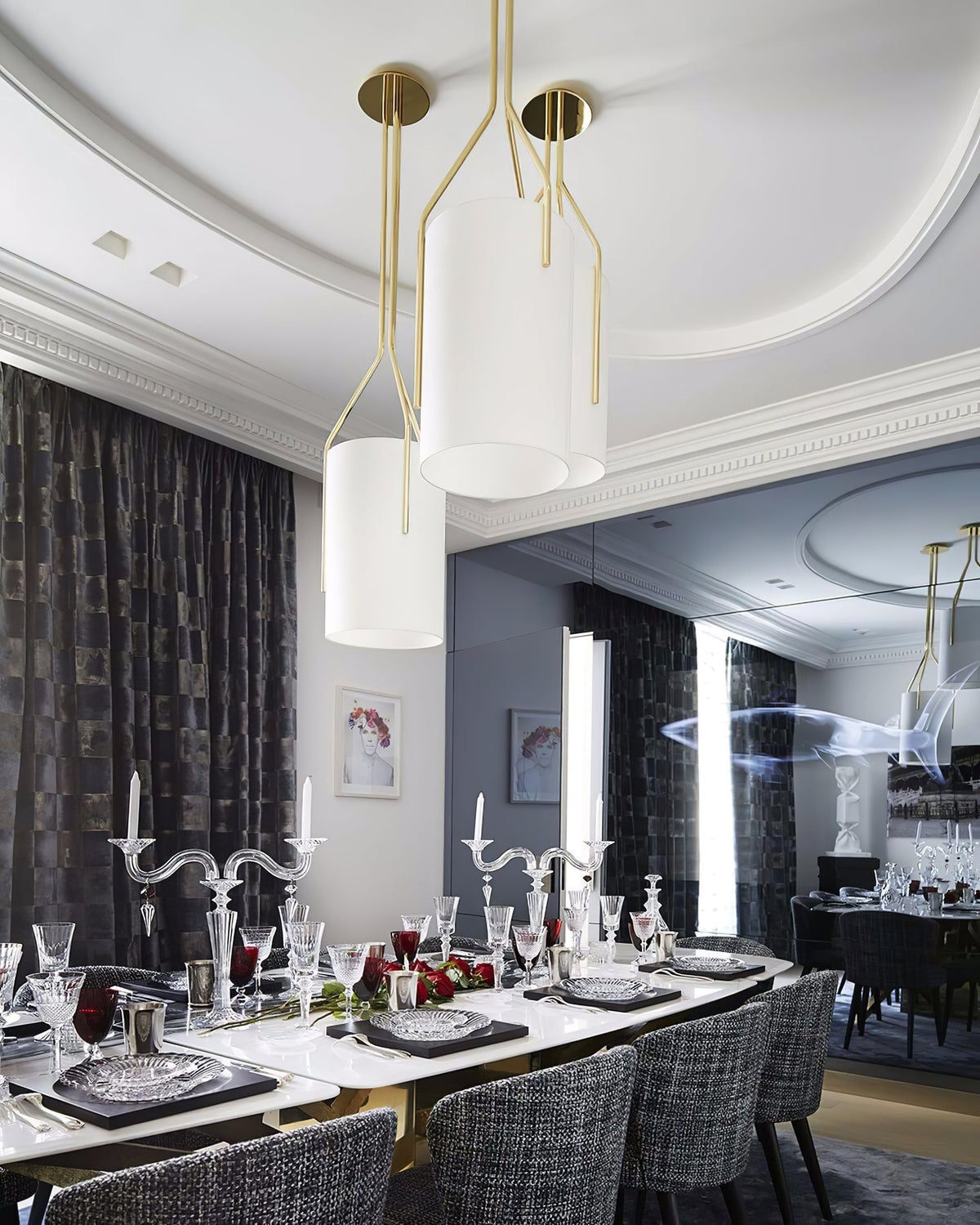 Elveira Lustre LED 3-Lumières Laiton Moderne