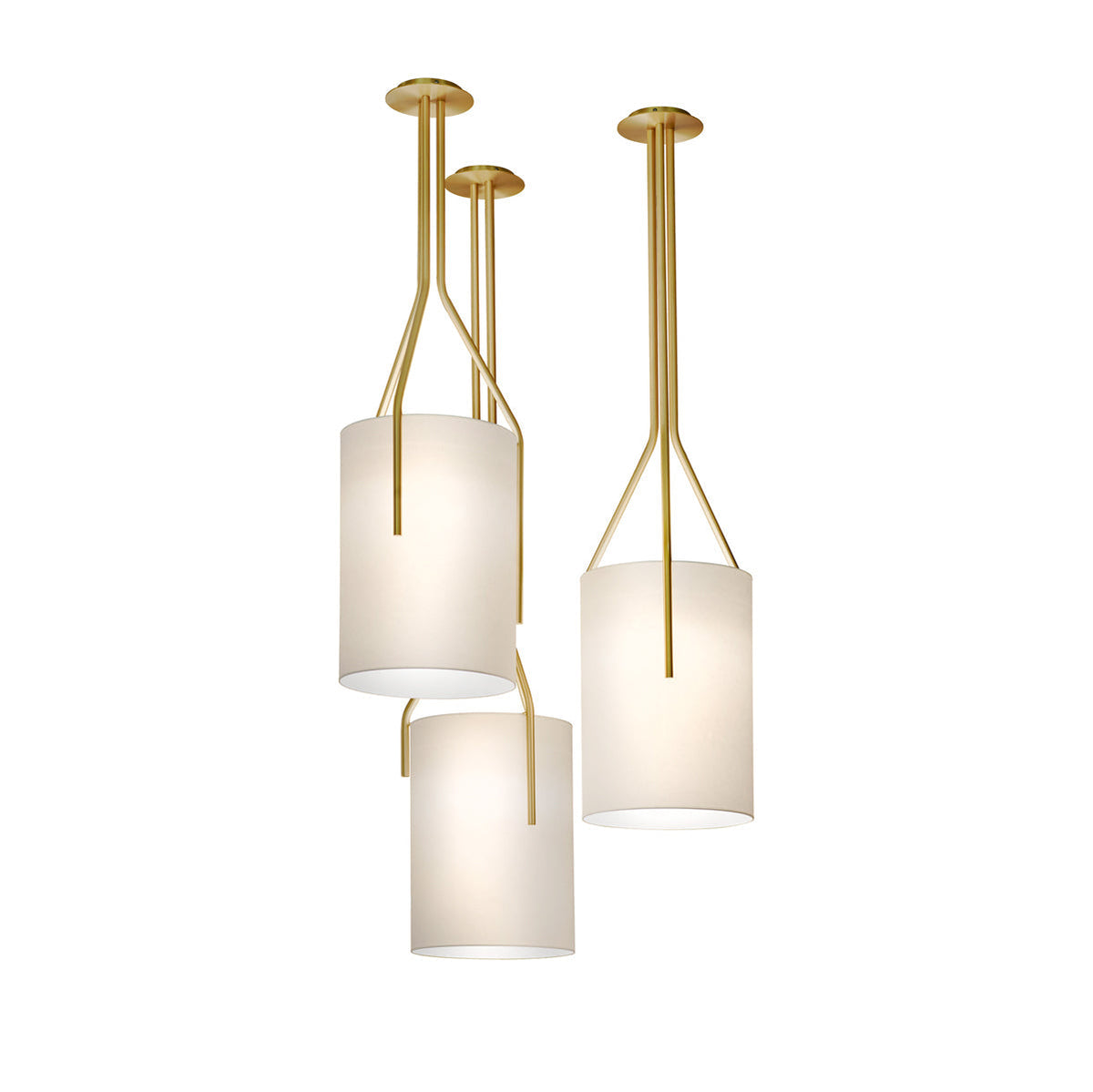 Elveira Lustre LED 3-Lumières Laiton Moderne