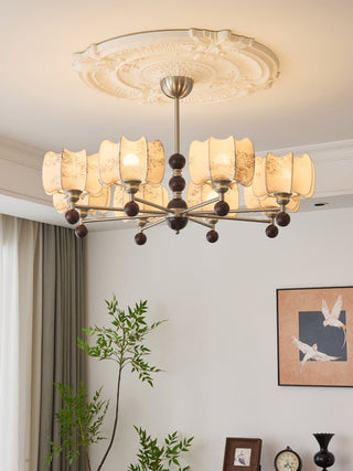 Ephaos Lustre en Bois Floral Vintage