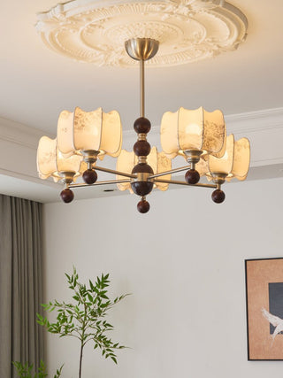 Ephaos Lustre en Bois Floral Vintage