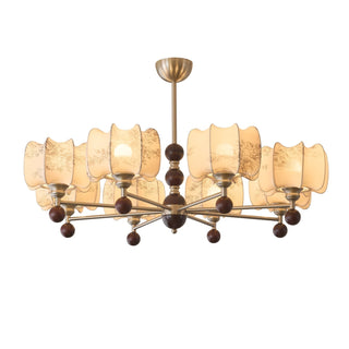 Ephaos Lustre en Bois Floral Vintage